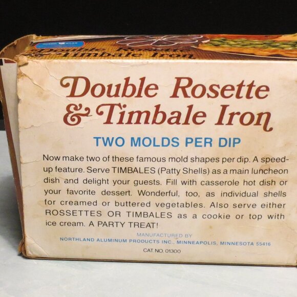 Vintage Nordic Ware Double Rosette and Timbale Iron 4 Molds in Original Box - Picture 4 of 4